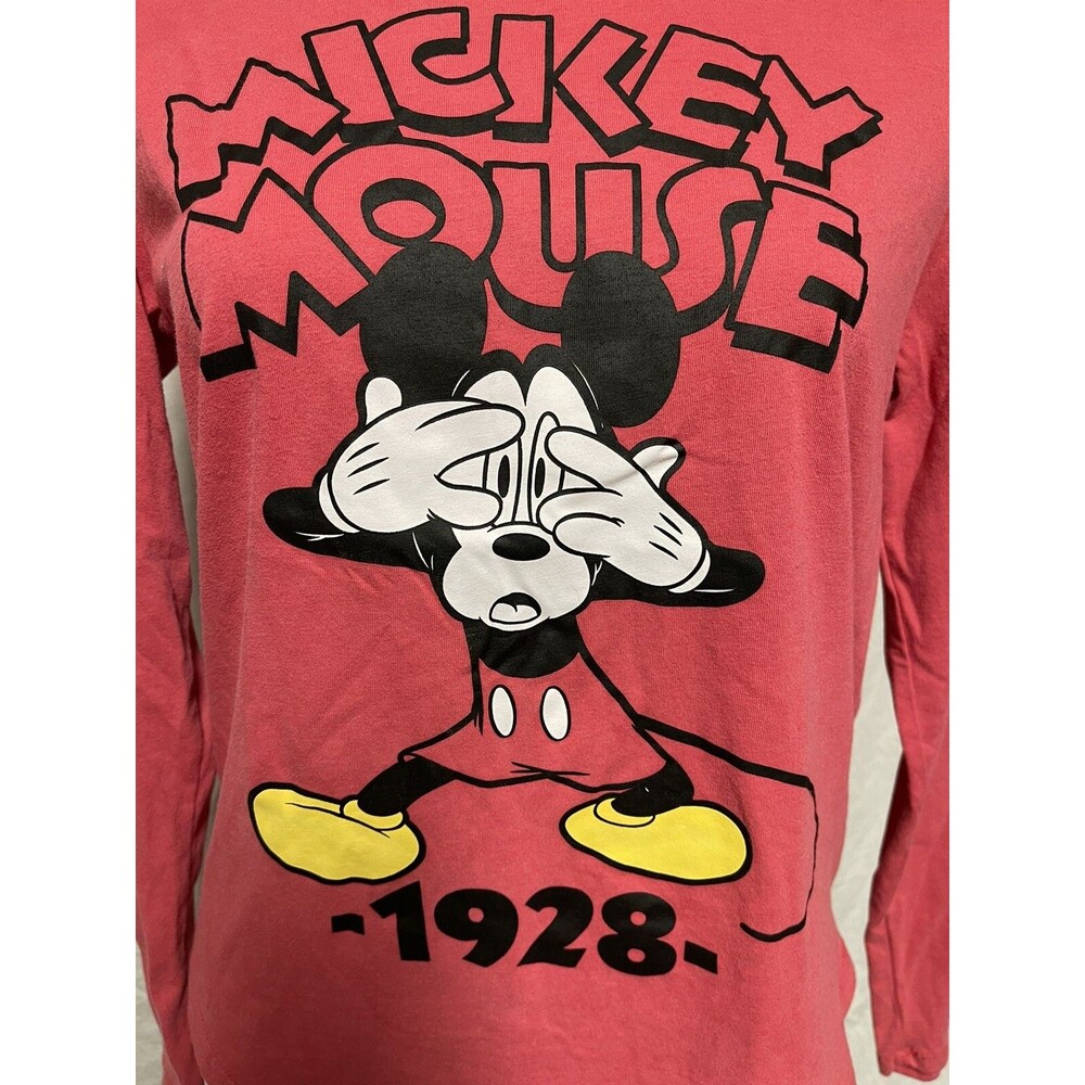 Disney Parks Mickey Mouse Red 1928 Long Sleeve Shirt Women Red Medium